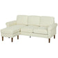 L Shape Sofa, Modern Sectional Couch with Changeable Chaise Lounge, Wooden Legs, Corner Sofa for Living Room, Cream