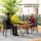 Set of 2 Outdoor Stackable Garden Dining Chairs, Patio Chairs with Breathable Fabric Seat, Armrests and Backrest for Patio, Balcony and Backyard, Dark Grey