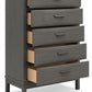 Mazing - Five Drawer Chest - Gray