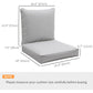 Patio Chair Cushions, Thick Deep Seat Outdoor Seat Cushion with Back Cushion, Light Grey