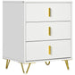 Drawer Chest, 3-Drawer Storage Cabinet Unit with Metal Legs for Living Room, 19.7"x15.7"x24.8", White