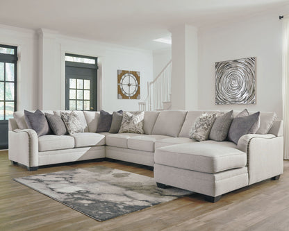 Dellara - Right Arm Facing Corner Chaise 5 Pc Sectional - Chalk