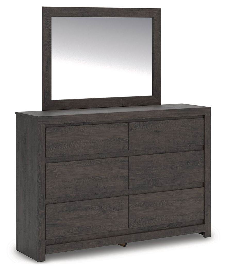 Fraluna - Dresser And Mirror - Charcoal