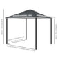 10' x 10' Patio Gazebo Outdoor, Canopy Shelter with Double-tier Roof, Pavilion Sidewalls for Garden Events, Dark Grey