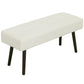 39" Corduroy Storage Bench with Steel Legs - Cream White