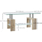 Rectangle Glass Coffee Table, 2-Tier Center Table with Tempered Glass Top and Storage Shelf for Living Room, Natural