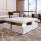 Modern Square Storage Coffee Table with 4 Drawers, MDF Construction, Ample Storage with Four Drawers, 43.5" L x 43.5" W x 16.5" H, White