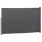 118" x 71" Outdoor Folding Privacy Screen Retractable Side Awning Patio with Resistance to UV Rays and Wind Grey