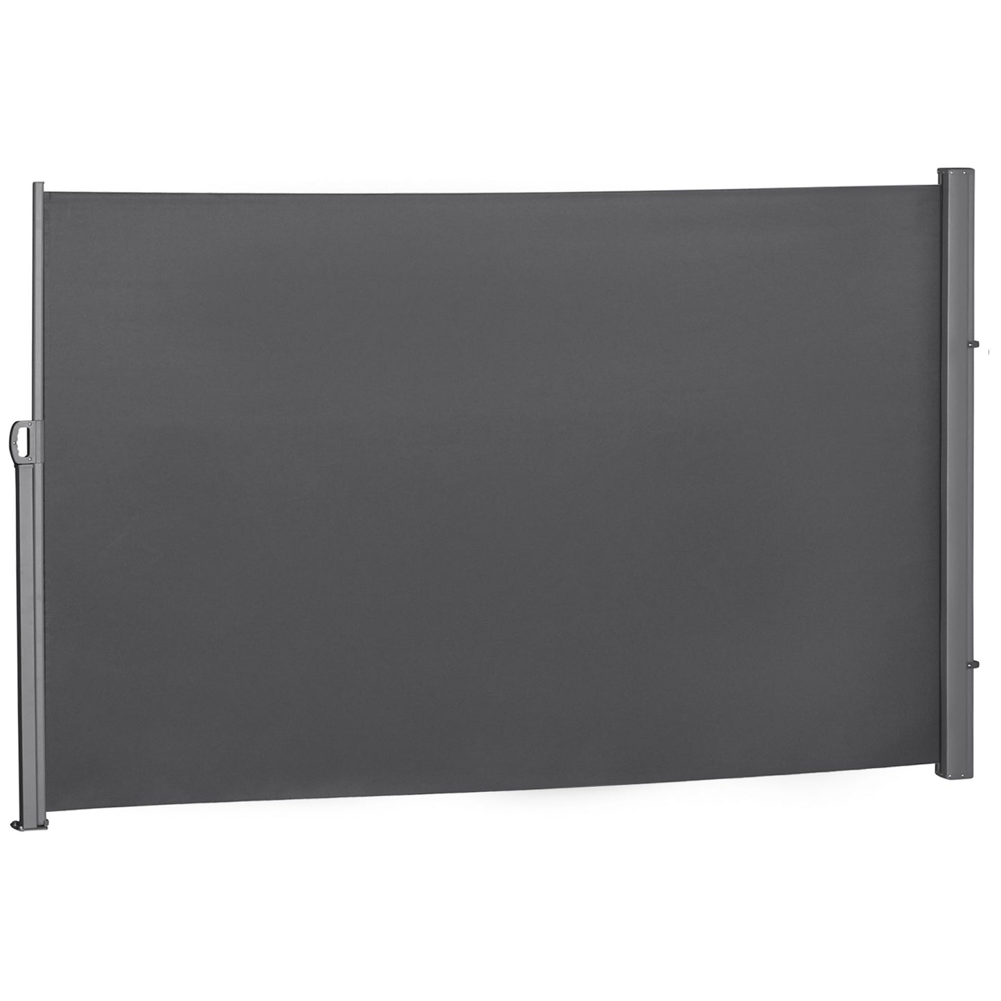 118" x 71" Outdoor Folding Privacy Screen Retractable Side Awning Patio with Resistance to UV Rays and Wind Grey