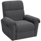 Power Recliner Chair, Fabric Upholstered Recliner Chair with USB Ports, Swivel and Rocking Function, Footrest, Dark Grey