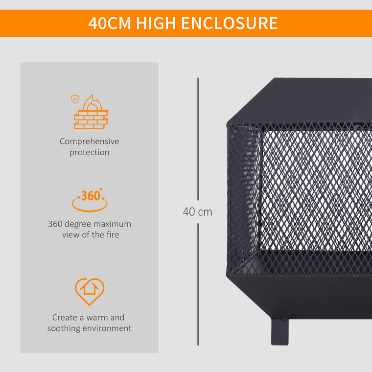 17" Portable Wood-Burning Fire Pit with Poker