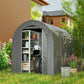 5' x 8' Outdoor Storage Shed, Heavy Duty Galvanized Steel Portable Shed for Bike, Motorcycle, Garden Tools, Light Grey