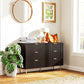 Modern Chest of Drawers 6 Drawer Dresser for Bedroom with Gold Legs and Handles, Black
