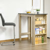 Bar Table Counter Height Dining Table with 3 Storage Shelves for Kitchen, Dining Room, Living Room, Natural