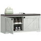 Shoe Storage Bench with Padded Seat, Entryway Bench Holds up to 352 lb, Shoe Organizer, 8 Pairs, Light Grey