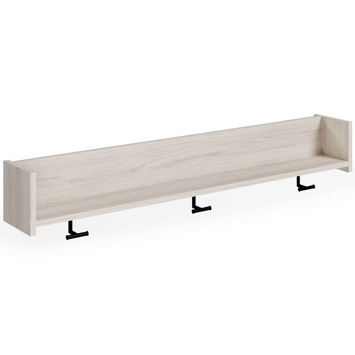Socalle - Wall Mounted Coat Rack w/Shelf - Light Natural