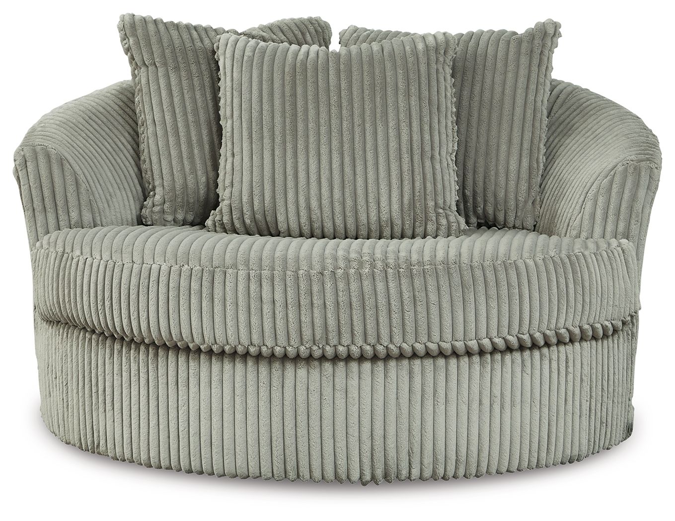 Lindyn - Oversized Swivel Accent Chair - Fabric - Fog