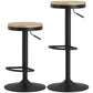 Swivel Wood Bar Stools Set of 2, Adjustable - Natural and Black