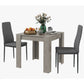 Square Dining Table Set for 2 with PU Leather Chairs - Grey