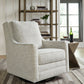 Kambria - Fog - Swivel Glider Accent Chair - Fabric