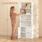4-Tier Bookshelf with Doors - White