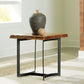 Fortmaine - Brown / Black - Rectangular End Table