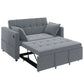 3‑in‑1 Convertible Sofa Bed, Pull Out Sleeper Sofa with USB Charging, Adjustable Backrest, Side Pockets, Dark Grey