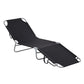 Outdoor Folding Chaise Lounge, Reclining Lounge Chair with Adjustable Backrest and Breathable Mesh Fabric, Black