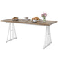 Farmhouse Dining Table for 8 with Trestle Legs - Brown and White