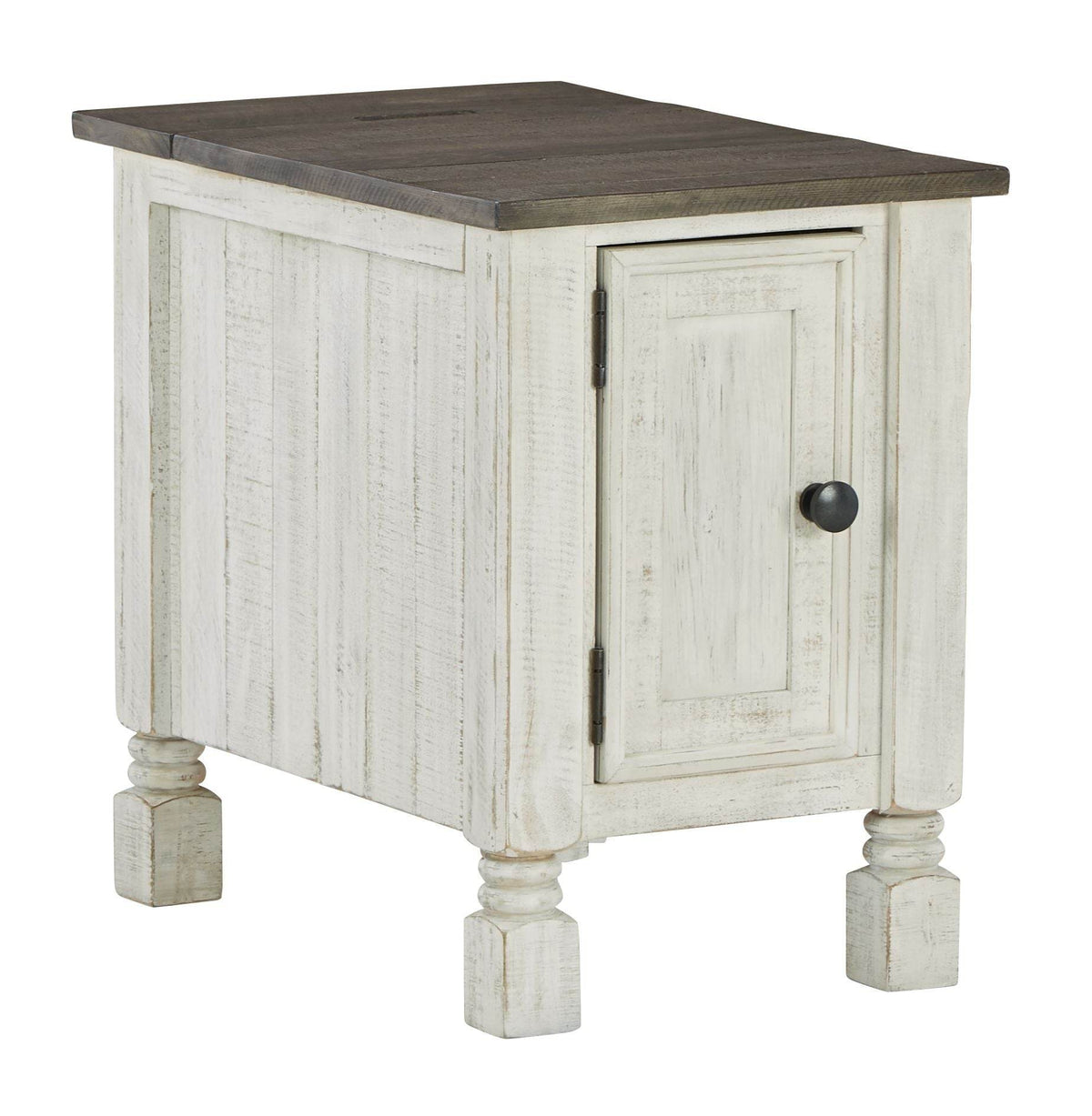 Havalance - Chair Side End Table - White / Gray