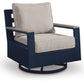 East Beach - Swivel Glider Chair With Cushion - Blue
