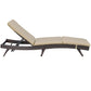 Wicker Patio Lounger, Outdoor Recliners Lounge Chair w/ 5-Level Adjustable Backrest, Cushion for Outdoor, Khaki