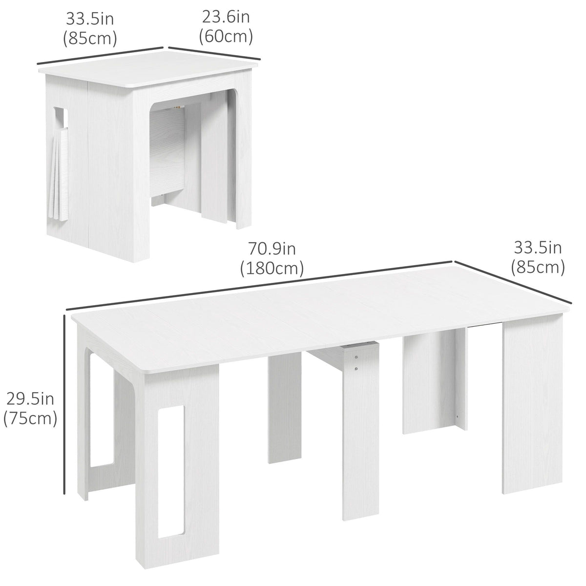 Extendable Dining Table for 6-8 - White