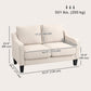 Linen Loveseat Sofa with Pocket Spring - Beige
