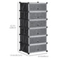 6-Tier Shoe Rack, 6 Cube Storage Organizer with Doors, DIY 6-Cube Modular Cabinet for Living Room, Black
