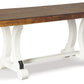 Valebeck - Rectangular Dining Room Table - White / Brown
