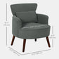 Upholstered Accent Chair with Lumbar Pillow - Grey