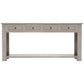 Rustic Elegant Console Table with 4 Storage Drawers, Bottom Shelf, Solid Wood Frame, All Tools Included, 63" L x 14" W x 30" H, Gray