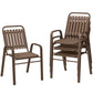 Stackable Outdoor Dining Chairs Set of 4, for Patio, Balcony, Deck, Garden, Dark Brown