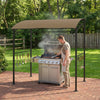 7' x 5' Dark Coffee Grill Gazebo with Steel Frame & Hooks