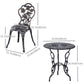 3 Pieces Aluminum Bistro Set, Bistro Table Set Outdoor Patio Furniture with Umbrella Hole, Patio Table and Chairs with Floral Patterns for Garden, Balcony, Porch, Bronze