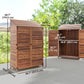 Outdoor Storage Cabinet, Wooden Garden Storage Shed with Double Doors and Shelves for Garden Porch Deck, Mixed-Brown