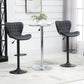 Set of 2 Swivel Adjustable Bar Stools - Black