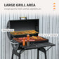 30" Charcoal Barbecue Grill with Wheels Outdoor Barbecue with Adjustable Charcoal Rack, Storage Shelf, Wheel, for Garden Camping Picnic