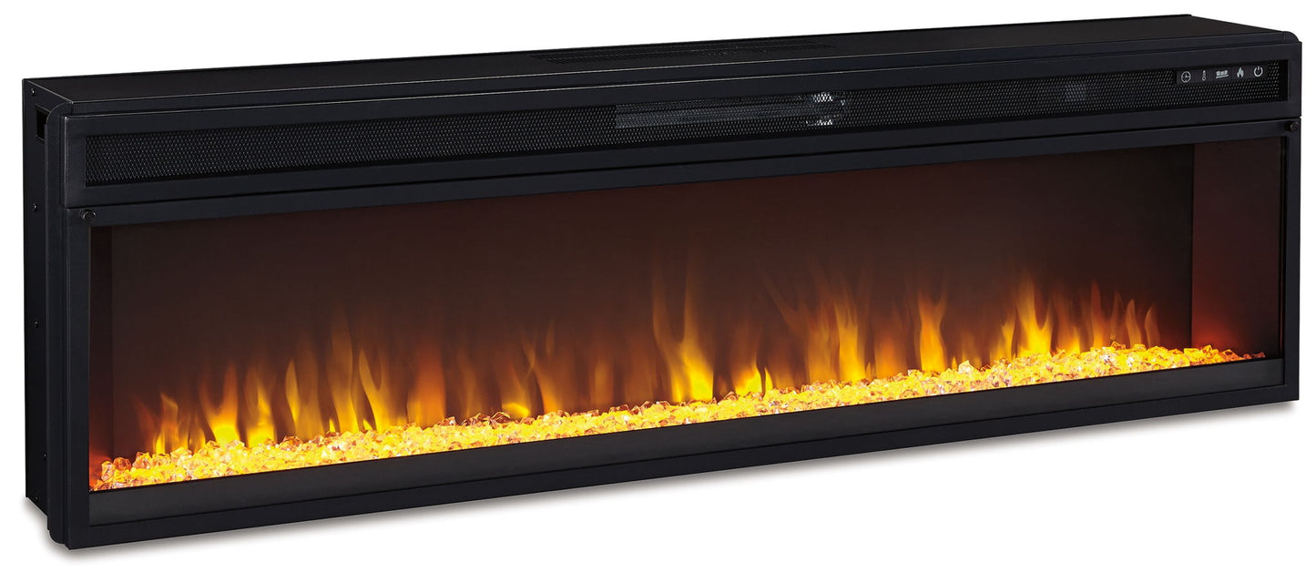 Naydell - 92" TV Stand with Wide Fireplace Insert - Gray