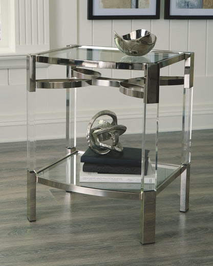 Chaseton - Clear / Silver Finish - Accent Table - Forward Furniture