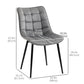Upholstered Dining Chair Lounge Chair Soft Set of 2 Velvet-Touch Kitchen Reception Living Room Chair with Metal Legs, Grey