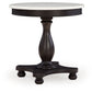 Henridge - Black / White - Accent Table With Pedestal Base