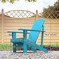 Classic Adirondack Chair Muskoka Chair, Garden Deck Chair with Cup Holder for Patio, Indoor, Backyard, Turquoise
