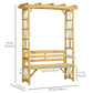 Patio Wooden Bench, Outdoor Bench for Vines/Climbing Plants, Light Brown